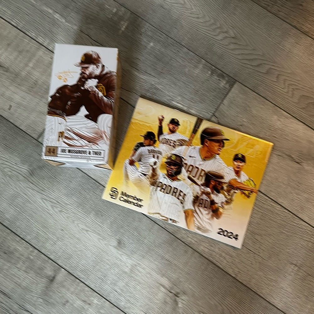 Joe Musgrove & Theo bobble head and padres calendar